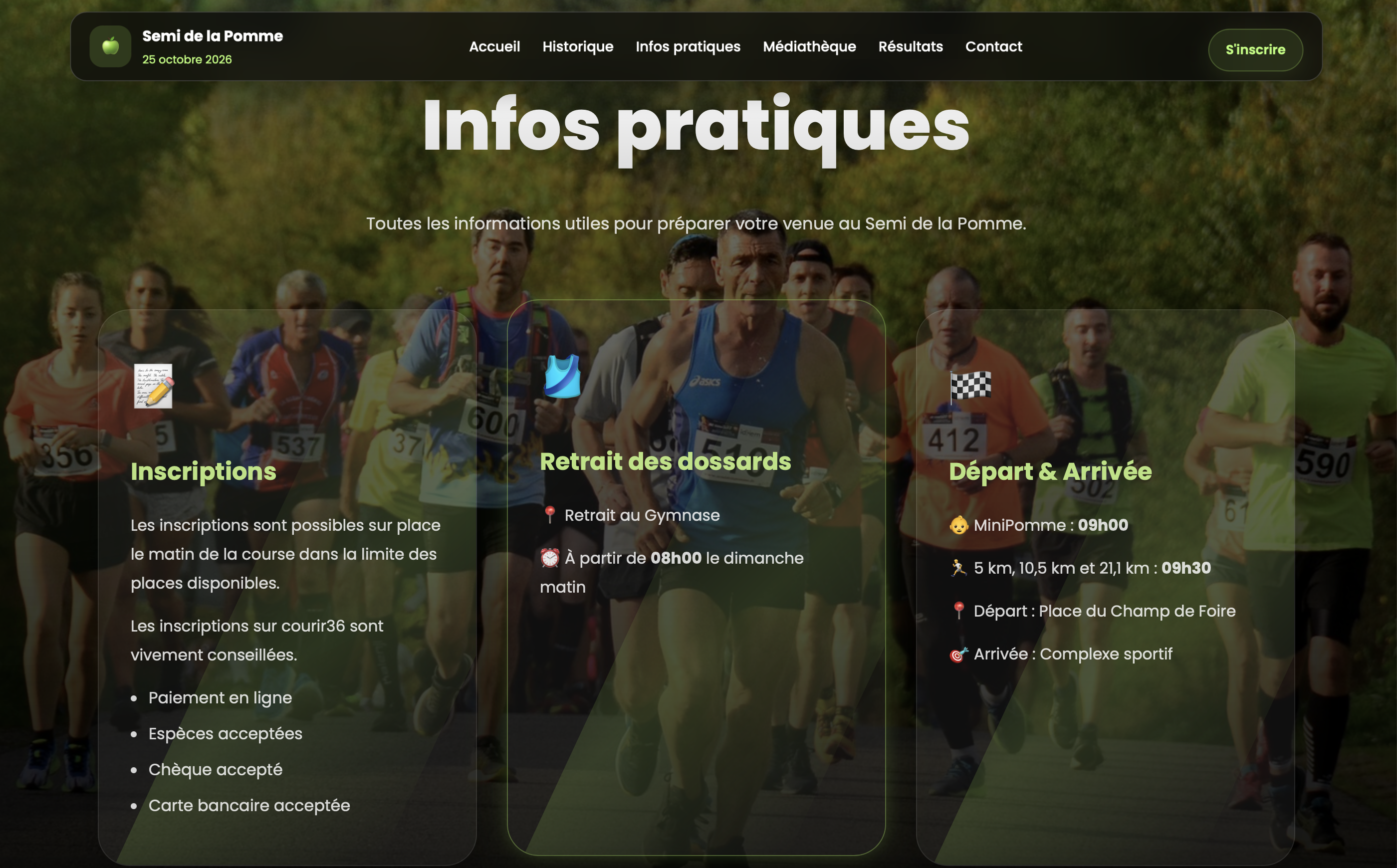 Page intérieure du site